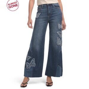 DRIFTWOOD JEANS denim Butterfly Patchwork Wide Leg Jeans